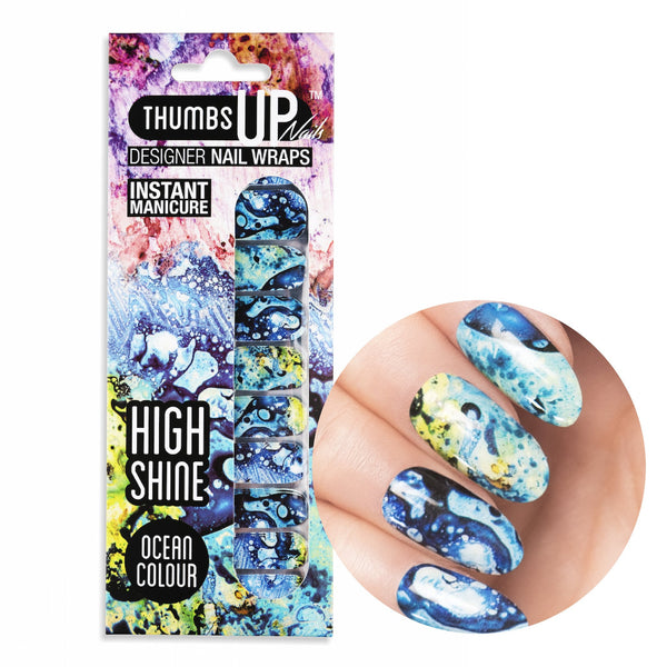 High Shine Effect - Ocean Colour Nail Wraps