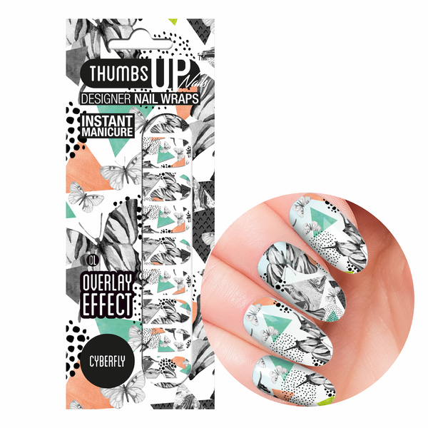 Cyberfly Clear Base Nail Wraps