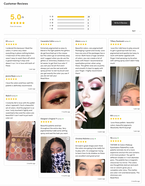 Tintark Unapologetically Nude 16 Colour Eye Shadow