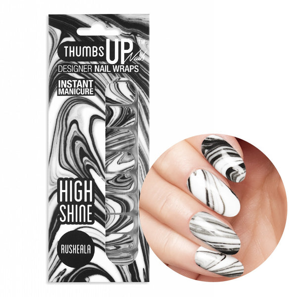 High Shine Effect - Ruskeala Marble Nail Wraps